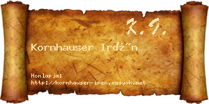 Kornhauser Irén névjegykártya